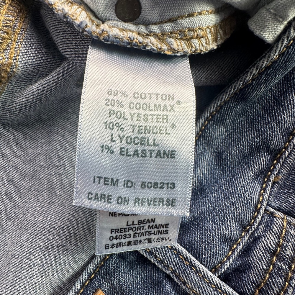 L.L.Bean Jeans Womens 10 Pet 1912 Skinny Blue Coolmax Tencel Stretch Excellent - Picture 10 of 12